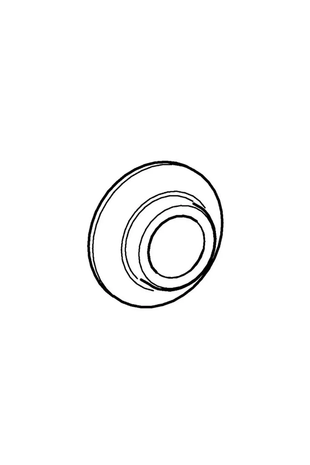 Runde Chromrosette mit einer zentralen Vertiefung, geeignet für Armaturen von HANSA. Das Design ist einfach und funktional.